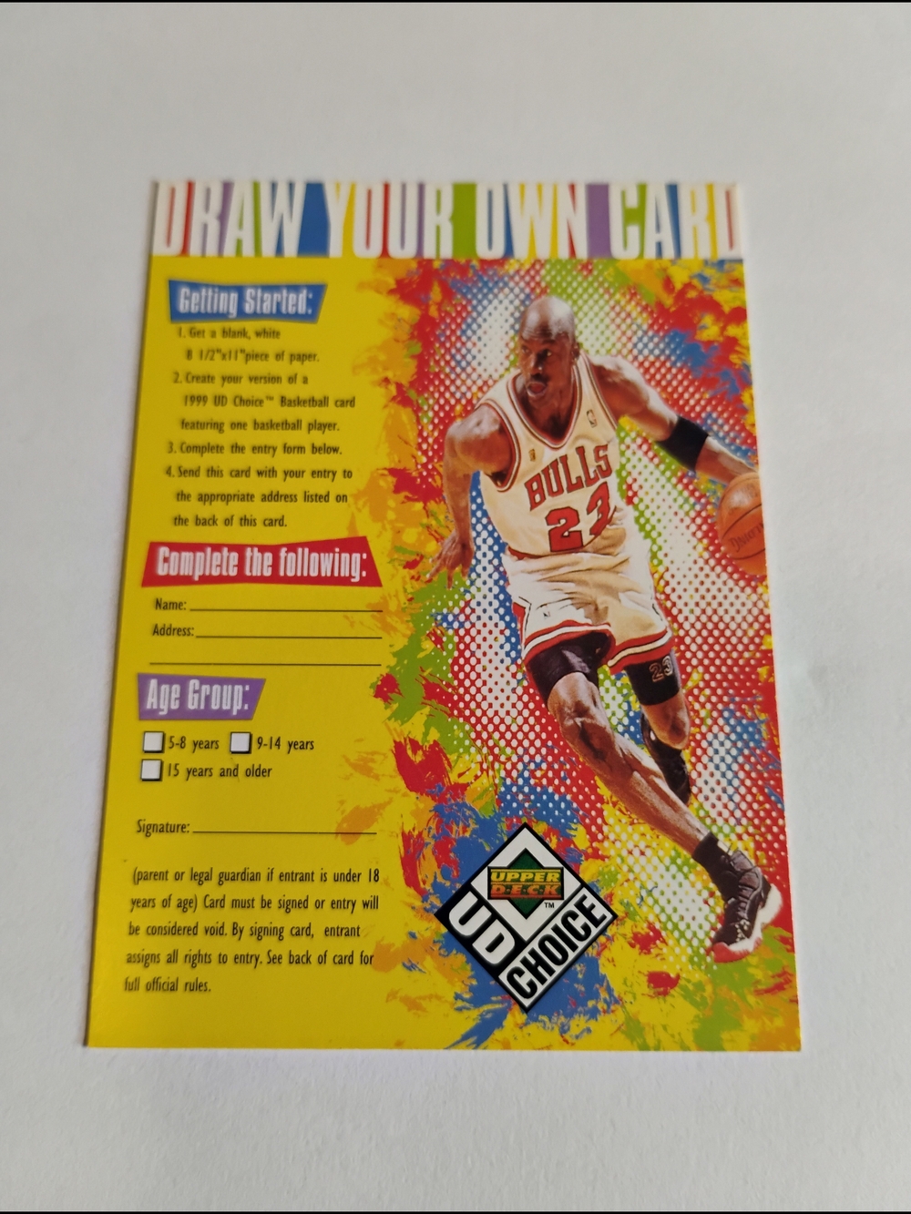 Michael Jordan Bulls UD Choice Colorful Promo #16 Cards